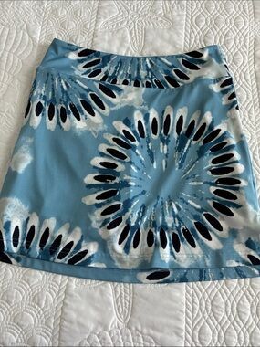 Golftini Blue Floral Tie-Dye A-Line Skort